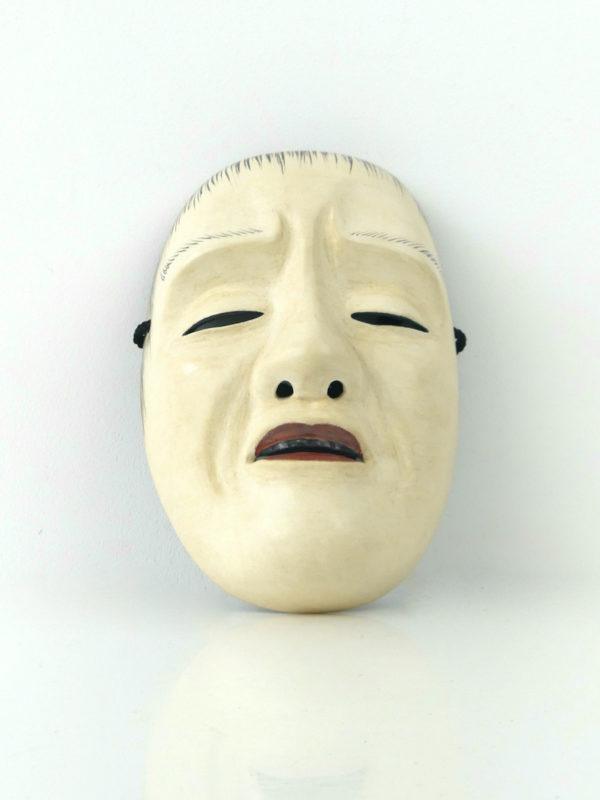 Masque Yoroboshi en bois théâtre nô (face)