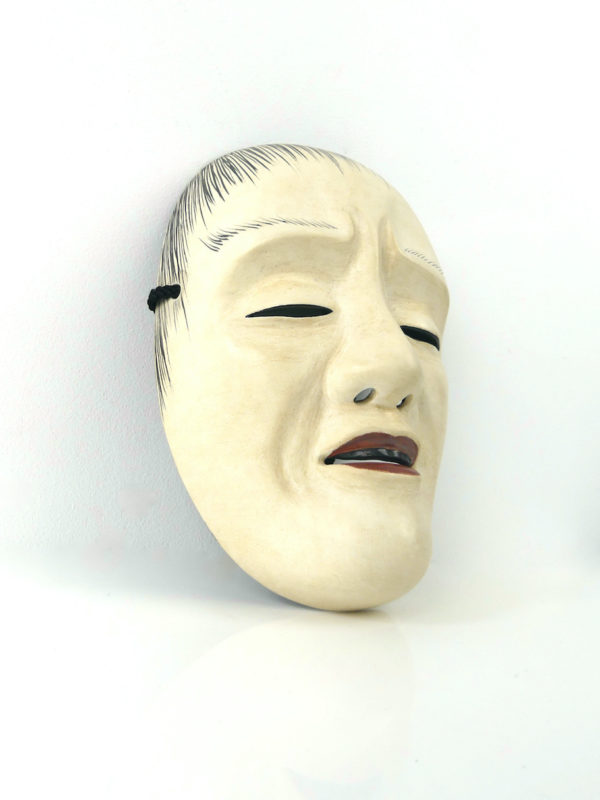 Masque Yoroboshi en bois théâtre nô (3/4)
