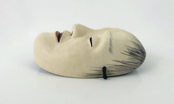 Masque Yoroboshi en bois théâtre nô (profil)