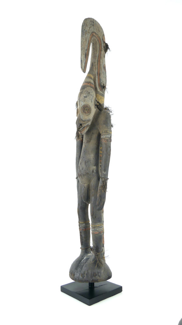 Grand cimier sawos polychrome ancêtre et crocodile à tête d'oiseau (3/4)