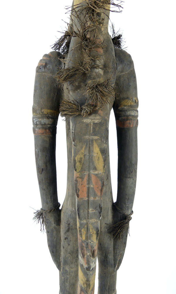 Grand cimier sawos polychrome ancêtre et crocodile à tête d'oiseau (détail dos)