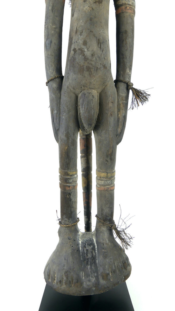 Grand cimier sawos polychrome ancêtre et crocodile à tête d'oiseau (détail face)