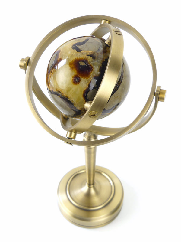 Sphère armillaire à la pierre septaria (dessus 3/4)