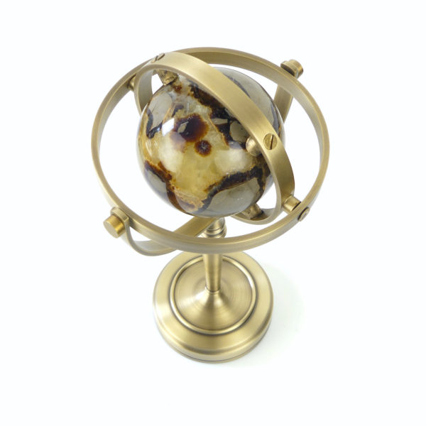 Sphère armillaire à la pierre septaria (dessus 3/4)