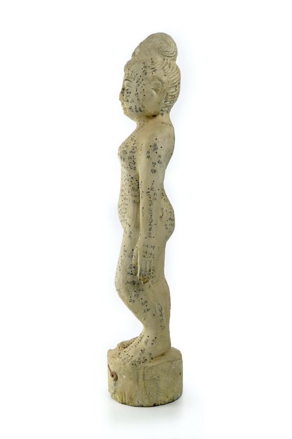 Mannequin acupuncture femme sculptée en bois léger (profil)