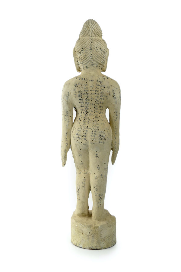 Mannequin acupuncture femme sculptée en bois léger (dos)