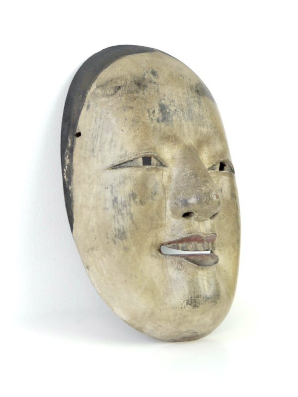 Masque zō-onna ko-omote en bois Taishō (3/4)