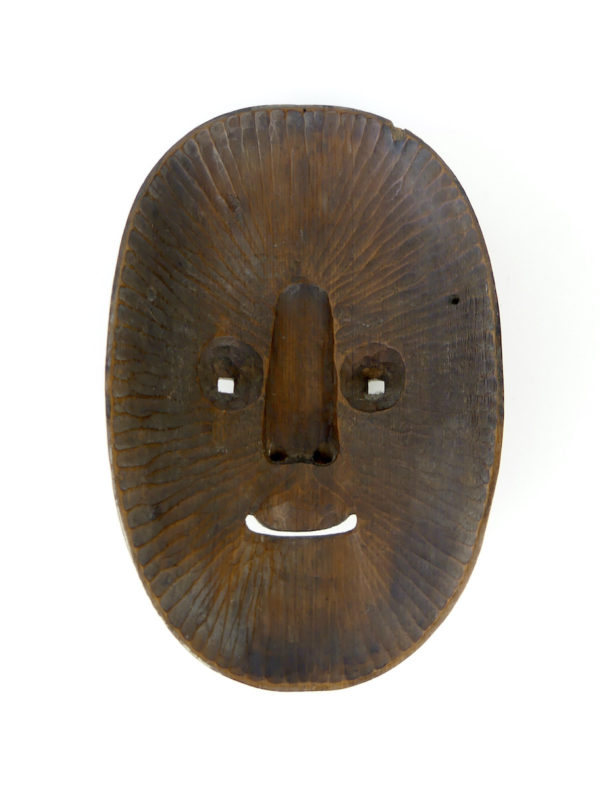 Masque zō-onna ko-omote en bois Taishō (dos)