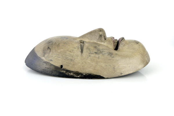Masque zō-onna ko-omote en bois Taishō (profil)