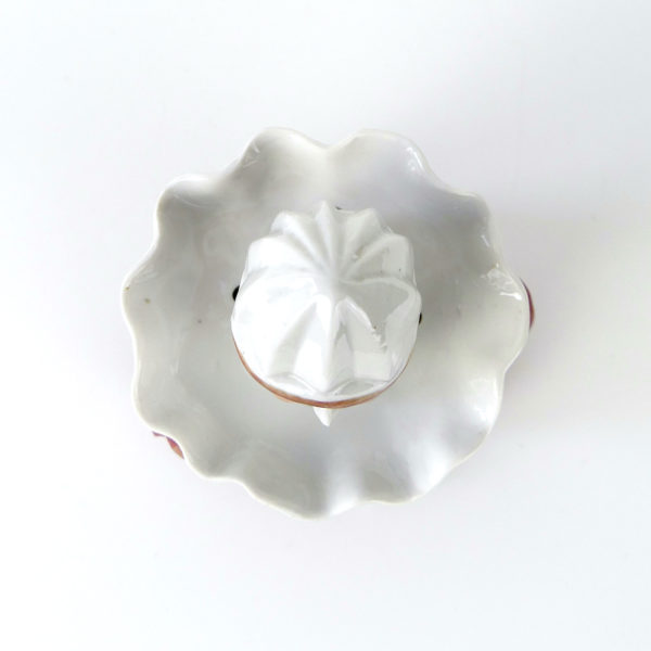 Ancien presse citron Clown complet en porcelaine et biscuit (dessus)