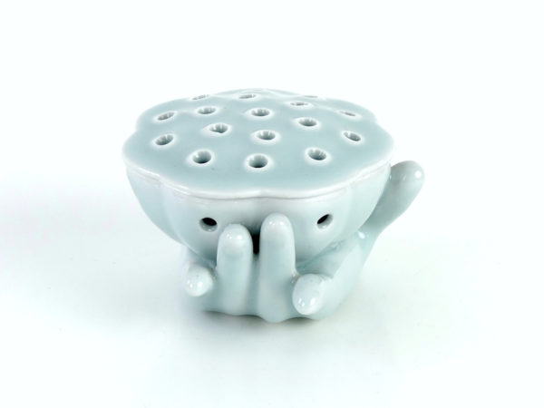 Encensoir chinois en porcelaine gousse de lotus (face)