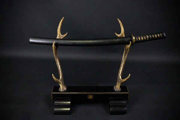 Katana kake porte sabre en bois laqué