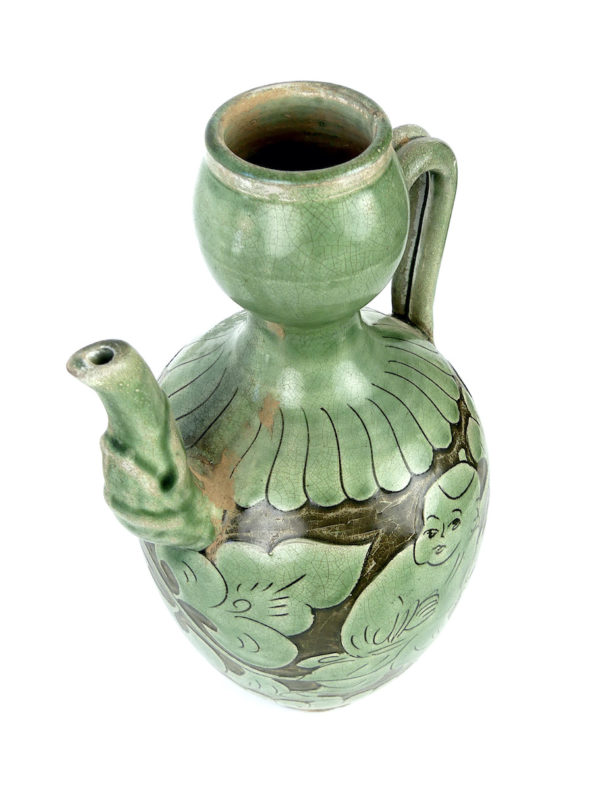 Vase chinois Henan sculpté à la main (dessus 3/4)