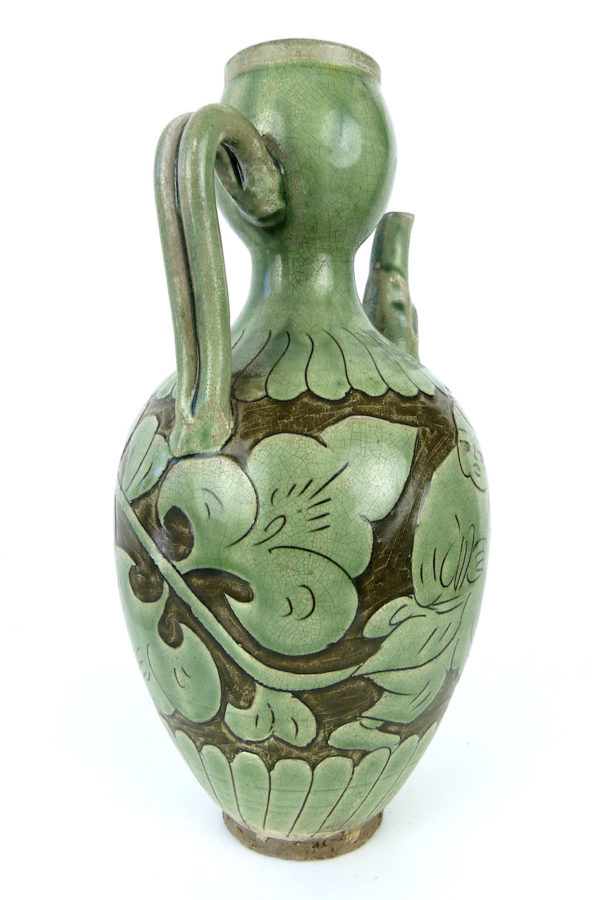 Vase chinois Henan sculpté à la main (3/4 dos)