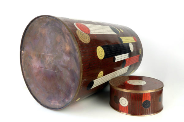 Grand pot à thé en cloisonné brun et rouge Fabienne Jouvin (dessous 3/4)