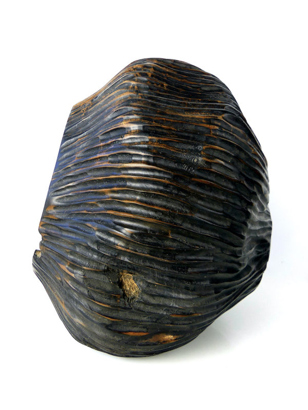Cache-pot rond en racine de teck (profil)