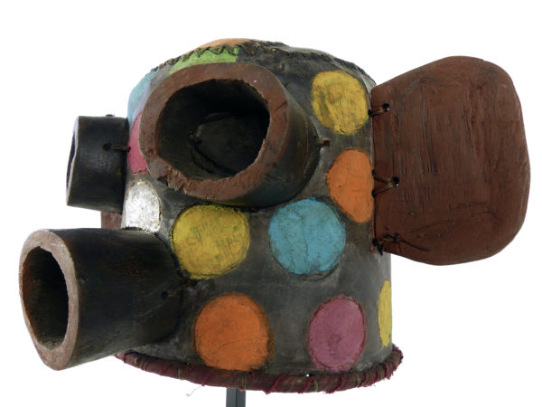 Masque heaume d’esprit Hopi à pois multicolores (3/4)