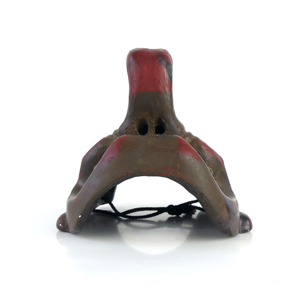 Masque Tengu ancien en terre cuite (dessous)