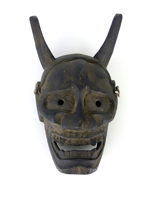 Masque Hannya Meiji en bois noirci