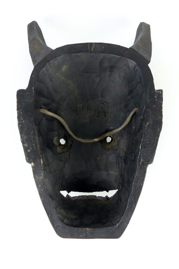 Masque Hannya Meiji en bois noirci (dos)