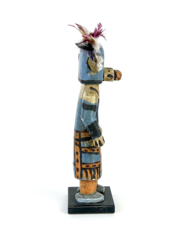 Poupée Kachina bleue en bois (profil)