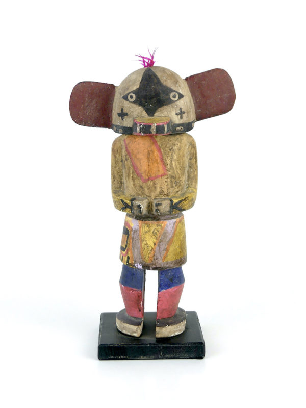 Poupée Kachina aux grandes oreilles plates en bois (face)
