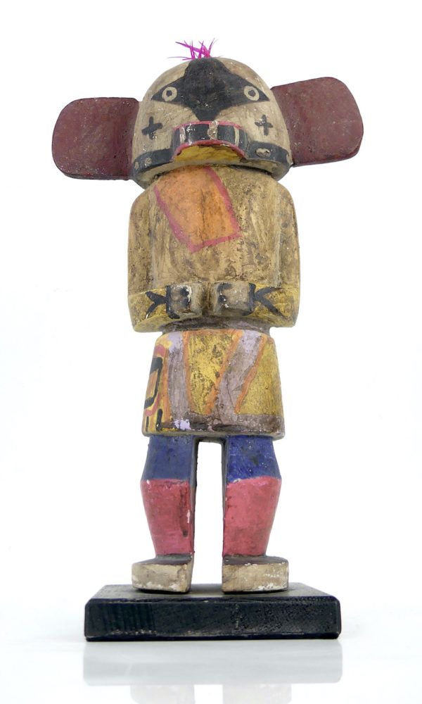 Poupée Kachina aux grandes oreilles plates en bois (face)
