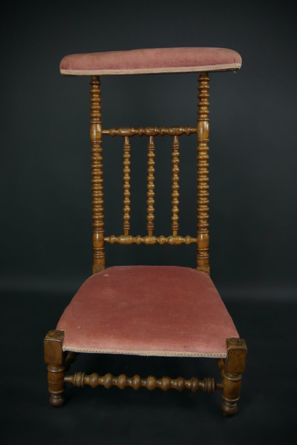 Prie-dieu antique XIXe style Napoléon III (face)