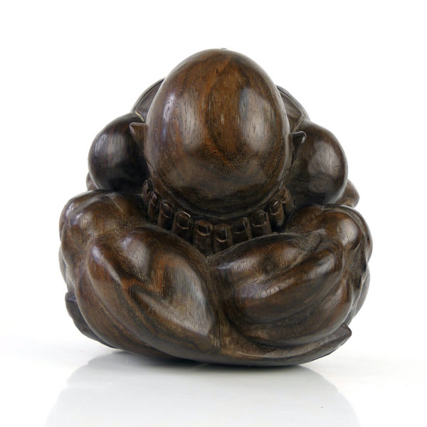 Statue Bouddha pleureur Orang Malu en ébène (face)