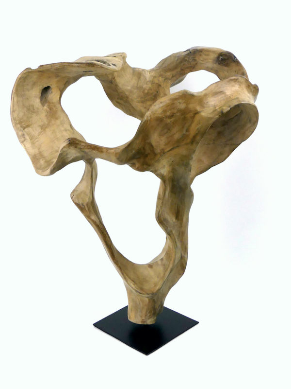 Sculpture racine de teck sur socle (3/4)