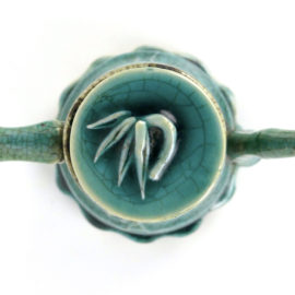 Petite théière bambou émaillée (dessus)