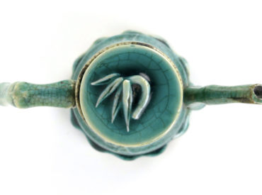 Petite théière bambou émaillée (dessus)