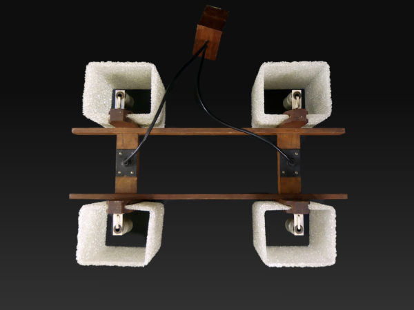 Suspension scandinave 60's en teck et Perspex (dessus)