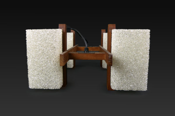 Suspension scandinave 60's en teck et Perspex (profil)