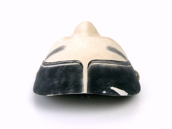 Masque zō-onna shōwa polychrome et doré en bois peint (dessus)