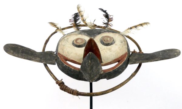 Masque céphalomorphe rond pingouin yupik (dessous)