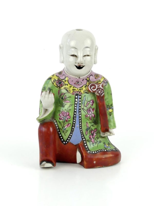 Porcelaine de dignitaire rieur dynastie Qing (face)