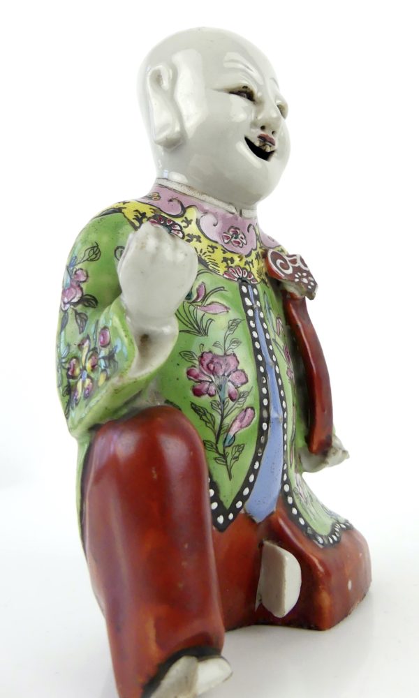 Porcelaine de dignitaire rieur dynastie Qing (3/4)