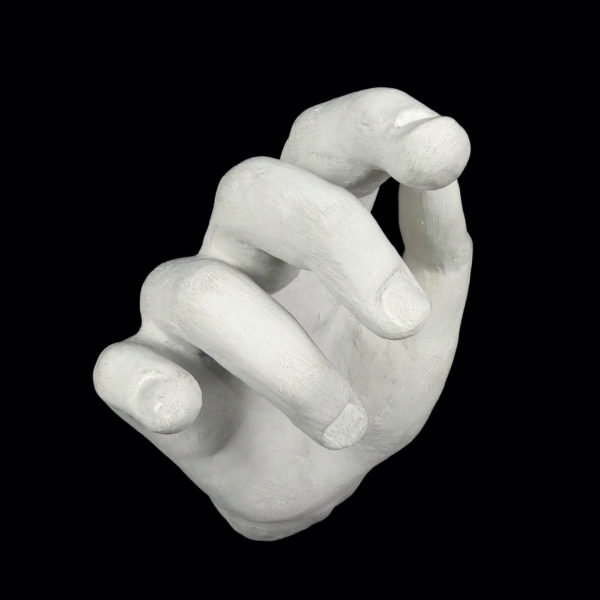Étude de main monumentale en plâtre (dessus 3/4)