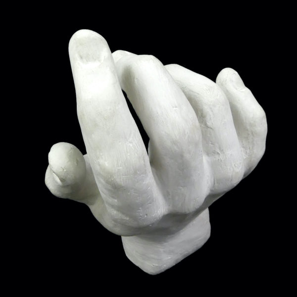 Étude de main monumentale en plâtre (dessus)