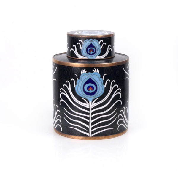 Pot en cloisonné Peacock Fabienne Jouvin (face)