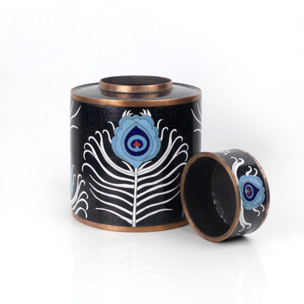 Pot en cloisonné Peacock Fabienne Jouvin (ouvert)