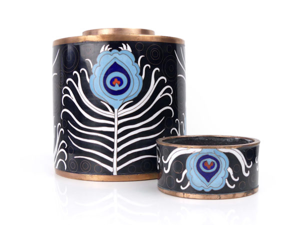 Pot en cloisonné Peacock Fabienne Jouvin (ouvert)
