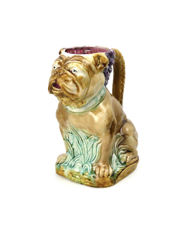 Pichet Le Bouledogue 36 barbotine Faïencerie Onnaing (3/4)