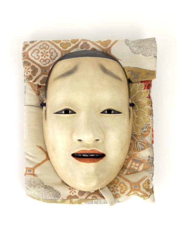 Masque Nô Jyuroku signé Tajima Mitsuharu (face)