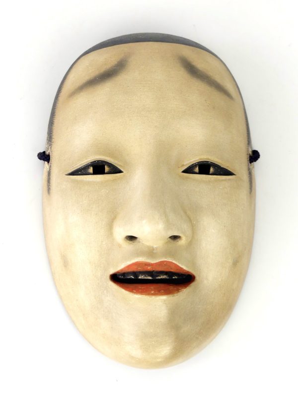 Masque Nô Jyuroku signé Tajima Mitsuharu (face)