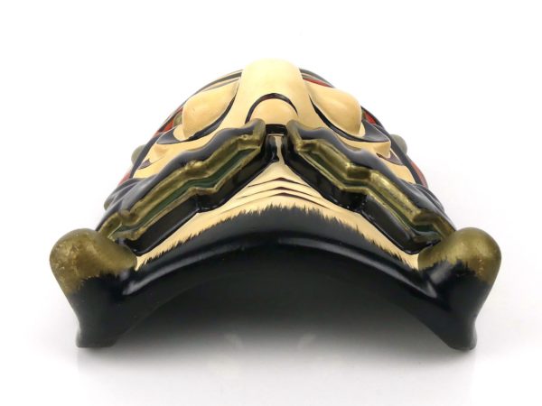 Masque Bitchū Kagura démon Oni signé Tanabe Shosuke (dessus)