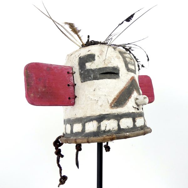 Masque heaume aux oreilles roses Kachina Hopi (3/4)