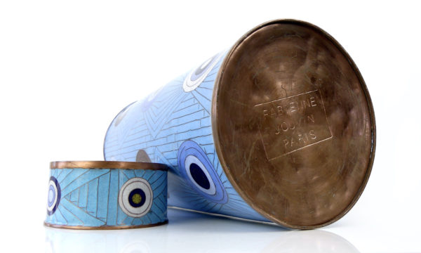 Pot long cloisonné cercles bleus Fabienne Jouvin (dessous)