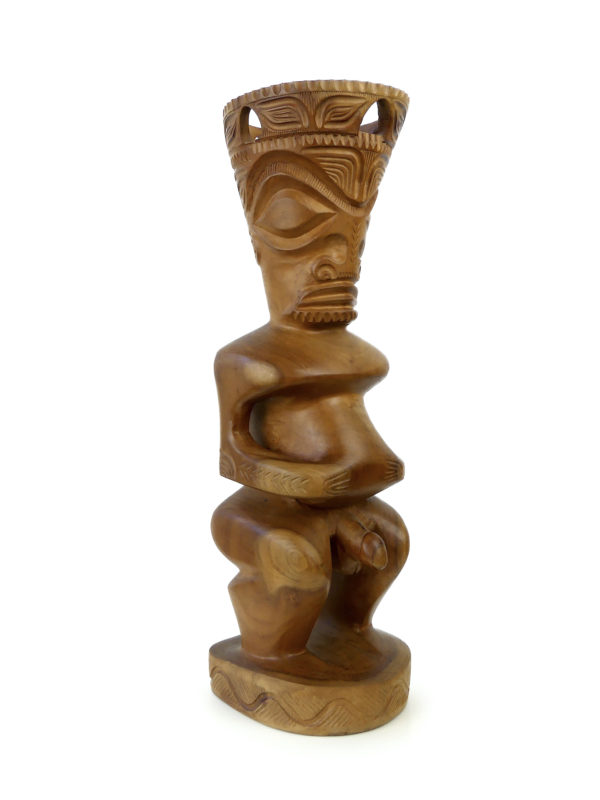 Grand Tiki couronné monogrammé en bois de rose (3/4)